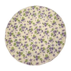 Lefton Violet Chintz Hand Painted 9" plate round Japan Vintage 659V Purple